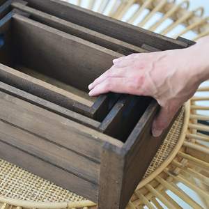 Juego <span class=keywords><strong>de</strong></span> 3 cajas <span class=keywords><strong>de</strong></span> almacenamiento <span class=keywords><strong>de</strong></span> madera para anidar con asas Cajas <span class=keywords><strong>de</strong></span> madera para libros y juguetes para contenedores <span class=keywords><strong>de</strong></span> almacenamiento <span class=keywords><strong>de</strong></span> madera <span class=keywords><strong>de</strong></span> tela (marrón oscuro) - Product Image 3