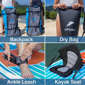 Tabla de paddle surf inflable de 10'6 x 32 x 6 pulgadas de PVC para deportes acuáticos en la playa - Product Image 4