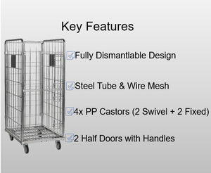 Chariot de blanchisserie industriel, chariot de rangement pliable à roulettes pour hôtel, hôpital, chariot portable pliable, palette roulante, chariot commercial durable - Product Image 3