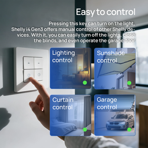 Controlador Inteligente Shelly I4 Gen3 de 4 <span class=keywords><strong>Canales</strong></span> con Entradas WIFI, Alimentado por CA, que Permite Activar y Desactivar Escenas Creadas - Product Image 3