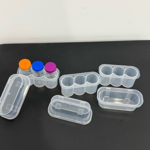 Wholesale 3ml 3-piece Transparent PP Rectangle Thick <b>Plastic</b> Small Bottle <b>Box</b> & Rack for Medical Infusion Use - Product Image 3