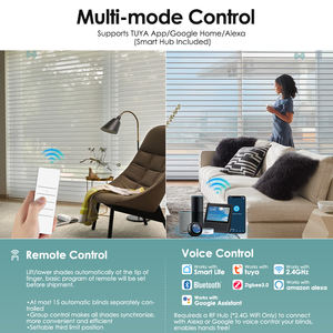 Stores Shangrila motorisés en tissu occultant Dreamy Sheer Installation intégrée avec filtrage de la lumière à triple teinte <span class=keywords><strong>Prix</strong></span> d'usine - Product Image 2