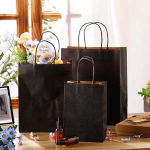 Bolsas de Compra Personalizadas con Asas Reciclables, Bolsas de Papel Kraft Negras para Comida para Llevar con Logotipos - Product Image 6