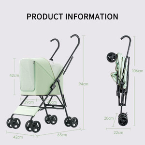 JXB Personnalisation en gros tout terrain facile à manœuvrer Chariot pliable <span class=keywords><strong>pour</strong></span> <span class=keywords><strong>animaux</strong></span> de compagnie avec système de freinage - Product Image 5