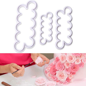 Rose And Carnation Fondant Cake Mold Set 3Pcs Flower Embossing For Cake Decorating - Product Image 2