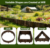 Borde de Madera Carbonizada Duradero para Jardín, Decoración de Cercas de Madera, Borde para Paisajismo, Barrera para Macizos de Flores, Jardín, Césped, Caminos y Árboles