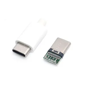 نوع C USB 3.1 موصل 16PIN سريع شحن الذكور مقبس التوصيل إلى اللحيم الأسلاك والكابلات لوحة دارات مطبوعة وحدة 56K المقاوم