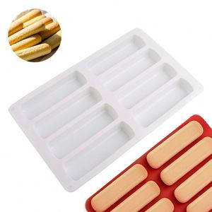 8-Cavity Silicone Non-Stick <b>Mold</b> Eco-Friendly Modern Finger Biscuit Cereal Bars Chocolate Bar <b>Cake</b> Tools for Baking Bread Candy - Product Image 4