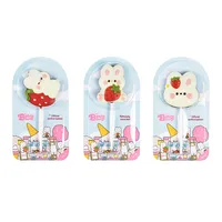 Sucette au chocolat blanc Lapin Fraise de Pâques 10g – Snack de grande valeur – Coffret cadeau de fêtes (Beurre de cacao, Durée de conservation 365 jours)