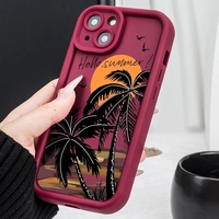 Coque de téléphone TPU personnalisée avec logo et images, motif Coucher de soleil et Palmiers, prix de gros pour iPhone 18 16 15 14 13 12 11 Pro Max 7 8 Plus 17 Air