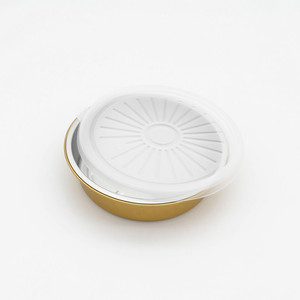 410ml pleine grandeur profonde ronde feuille d'or casseroles Pot plateau en aluminium jetable plaque d'emballage alimentaire personnalisable - Product Image 3
