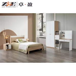 Wholesales Modern King Size Double Wood Room Beds Home Wooden Bedroom Furniture