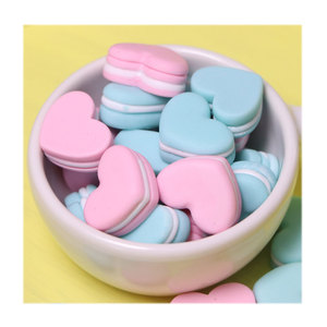 Hạt Cườm Hình Trái Tim Đáy Phẳng Dễ Thương 100 Hạt Charm Nhựa Resin Phong Cách Macaroon Sặc Sỡ Để Trang Trí Phụ Kiện - Product Image 5