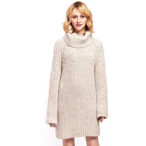 Guoou Knitwear Computer machine knitting Sweater Long Knitted Wool Sweater Dress