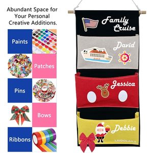 Hanging Organizer 3 Pocket Canvas Wall Mounted <b>Storage</b> For Cabin Door Behind Door Use - Product Image 4