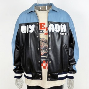 Custom Fashion Vintage Streetwear <b>Brown</b> Zip up <b>Jackets</b> High Quality Heavyweight Motorbike Pu Cropped Mens <b>Leather</b> <b>Jacket</b> - Product Image 1