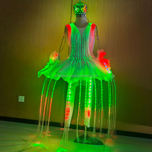 Costume LED Elfe de Nuit, Robe de Ballet à Fibres Optiques avec Tiare Lumineuse, Vêtements à Changement de Couleur LED - Product Image 4
