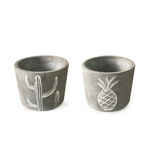 Jardín casa decorativa planta patrón redondo pequeño cemento flor maceta jardinera - Product Image 1