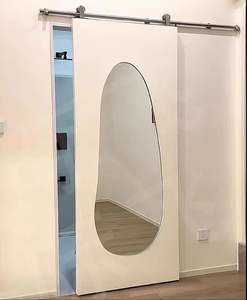 Puerta Corredera Multifuncional Personalizada con Riel Superior, Puertas Interiores de Madera Personalizadas con Espejo o Estantería - Product Image 4