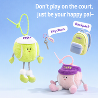 Porte-clés en peluche personnalisés, jouets, porte-clés balle de tennis, poupée sportive mignonne, cadeaux promotionnels, pendentif en peluche doux, breloque de sac