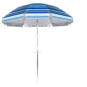 Steel Market Solar Tilt Patio Beach California Umbrella Metal Bench Sand Anchor Cup Holder W/Carry Bag