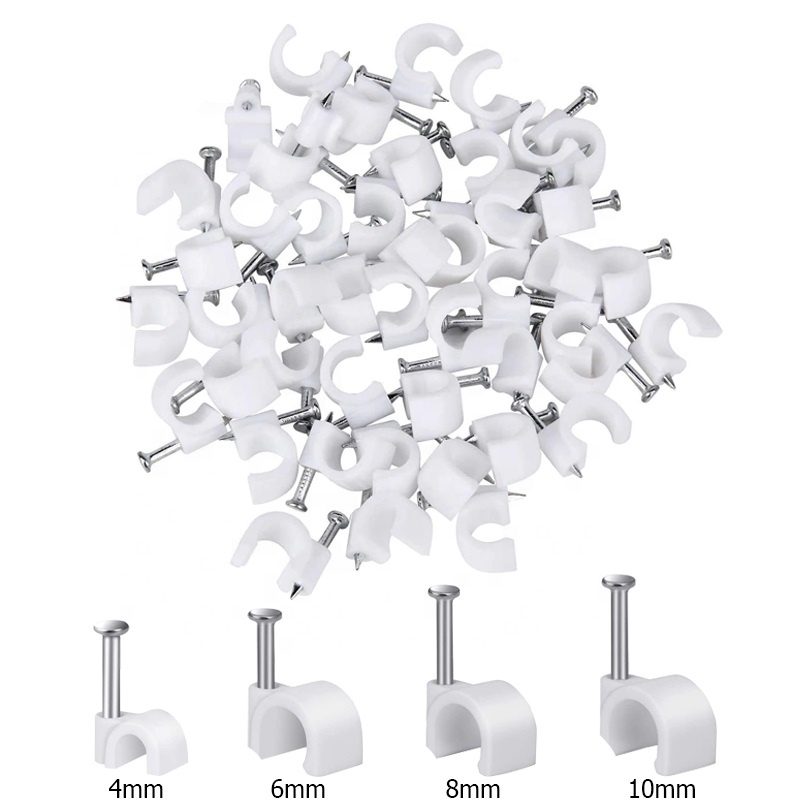 SDPSI Round Cable Wire Clips Cable Management Electrical Wire Cord Tie Holder Circle Cable Clips Electrical Wire Wall Clamp