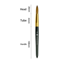 Vente chaude Nail Allemagne Manucure Stylo Pure Sable Kolinsky Acrylique Nail Art Brosse Avec Manche En Bois