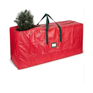 Sac de rangement pour sapin de Noël, sac fourre-tout robuste en PE tissé imperméable avec poignées renforcées, logo personnalisé pour la décoration des fêtes - Product Image 2
