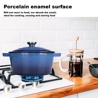 Casserole profonde minimaliste en fonte émaillée colorée Foodie avec couvercle en fonte émaillée, ustensile de cuisine écologique 24 cm