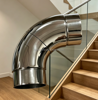 Coude réglable en acier inoxydable SUS304 pour rampe d'escalier, raccords de balustrade et connecteurs de tubes