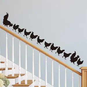 Karikatur kreative Black Patrol Hühner-Wandaufkleber Küche Wohnzimmer Veranda Heimdekoration Aufkleber selbstklebende Aufkleber