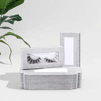Boîte en carton transparente avec fenêtre pour cosmétiques, logo personnalisé, paillettes argentées, fabrication chinoise, emballage recyclable et écologique