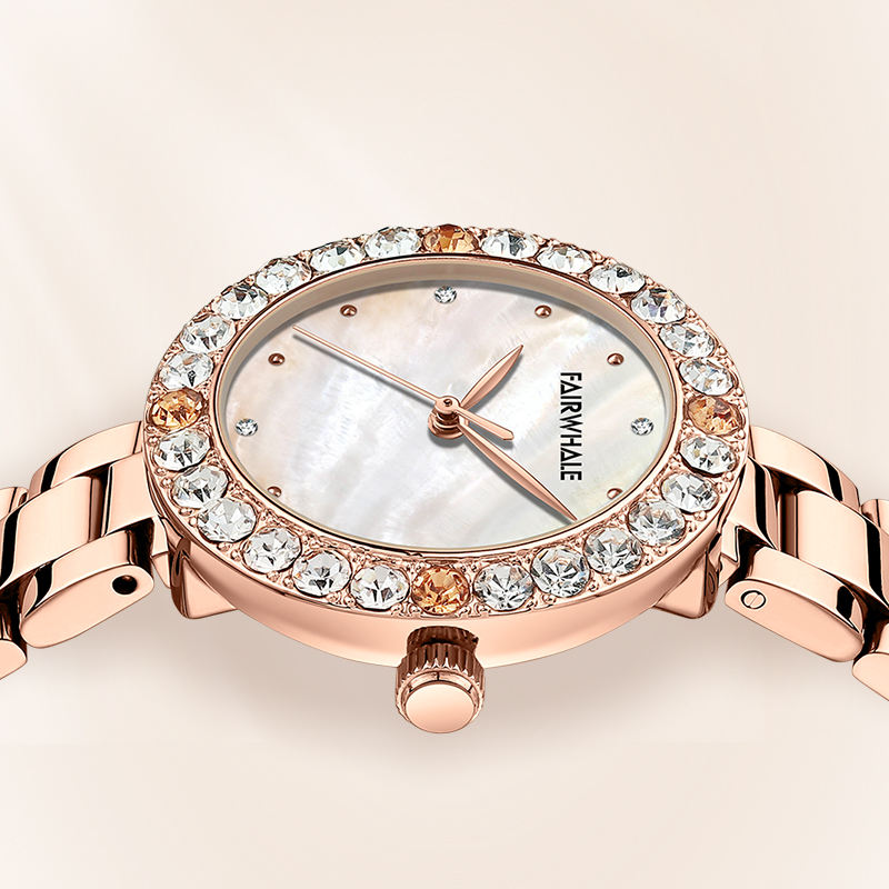 Fair whale Rose Gold Damen Luxus Armbanduhr Shiny Lady Diamond Schmuck uhren