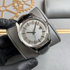 Reloj de Hombre Mecánico Automático con Fecha, Caja de Acero 316L, Esfera Plateada con Ranuras, Correa de Cuero Negra, Arte Horológico Superior Hour Vision - Product Image 4