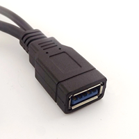 Konverter adaptor pengisi daya ekstensi USB 3.0 1 hingga 2 kabel data pria ke wanita