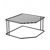 Étagère de rangement autoportante double niveau en fer forgé, robuste, durable, moderne et minimaliste, pour épices et vaisselle de cuisine