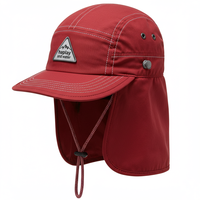 Gorra de Camping Personalizada de 5 Paneles para Verano al Aire Libre con Protección Solar y Cubrenuca, Sombrero de Béisbol para Pesca