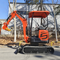Mini-excavatrice à oscillation zéro 1980 kg, petite pelle sur chenilles, flèche déportée en option, lame de bouteur standard