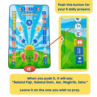 Tapis de prière interactif personnalisé antidérapant pour enfants de 3 à 9 ans, ensemble cadeau intelligent islamique pour le Ramadan