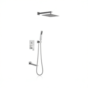 Sistema de Ducha de Lujo con Mezclador Cuadrado de 10 Pulgadas, Montaje en Pared, Cromado, para Baño - Product Image 1