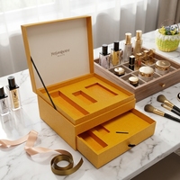 Boîte cadeau de luxe personnalisée pour cosmétiques, en carton rigide, avec compartiment et plateau, pour ensemble de soins de la peau et maquillage, logo personnalisé