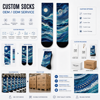 Chaussettes de sport personnalisées imprimées, motif graphique, séchage rapide, 100% coton, ajustement confortable, pour le fitness, le cyclisme et les activités de plein air