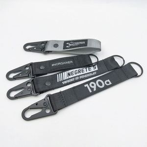 Llaveros personalizados para exteriores con mosquetón resistente, cordón de poliéster tejido y cinta de poliéster cosida para muñeca - Product Image 1