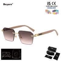 Lunettes de soleil Boyarn pour hommes et femmes, sans monture, en métal, tendance, lunettes de soleil à la mode, lunettes de soleil de créateur pour femmes