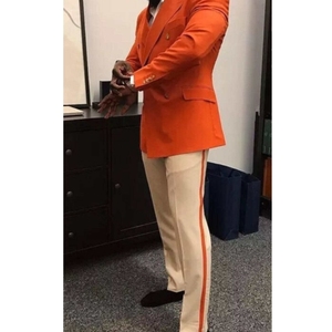 Luxury Full <strong>Suits</strong> Set Casual <strong>Orange</strong> <strong>Mens</strong> Wear Groom Tuxedo Double Breasted Blazer Pants Formal Party <strong>Men's</strong> <strong>Suit</strong> - Product Image 1