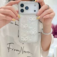 Coque de téléphone pour iPhone 17promax, iPhone16/15/14, motif coquille de diamant scintillant avancé, avec nœud