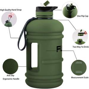 <strong>Army</strong> Green 2.2L Big <strong>Water</strong> <strong>Bottle</strong> BPA Free Half Gallon <strong>Water</strong> <strong>Bottle</strong> Jug Reusable <strong>Water</strong> <strong>Bottle</strong> for Men Women Fitness Sports Gym - Product Image 4