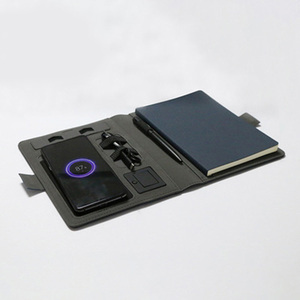 Writing Folder <strong>A4</strong> Conference Folder PU Leather Folder with Power Bank,multifunctional Power Bank <strong>Wallet</strong> Charging <strong>Wallet</strong> - Product Image 3