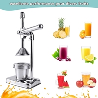 Professionele handmatige citruspers - Robuuste roestvrijstalen pers voor een hoge opbrengst van vers sap thuis of in een café