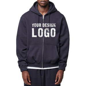 Sudadera con Capucha para Hombre, Gruesa, con Cierre Completo, Forro Polar, para Otoño e Invierno, Informal, de Color Sólido, Holgada - Product Image 5